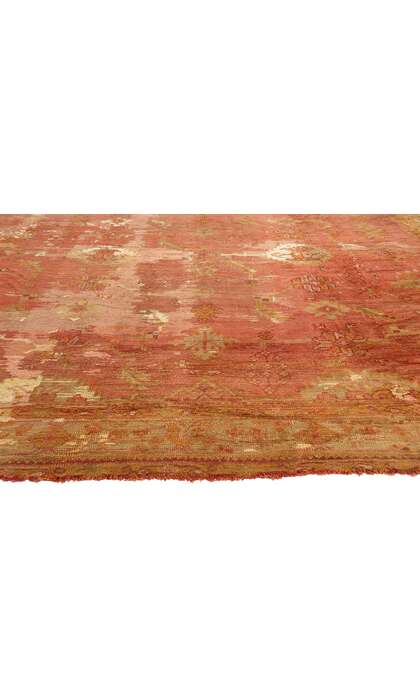 12 x 17 Distressed Antique-Worn Turkish Oushak Rug
