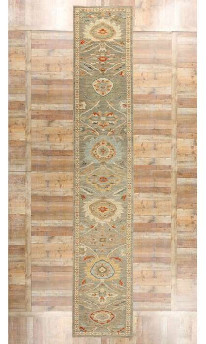 3 x 19 Long Modern Persian Sultanabad Rug Runner 61289
