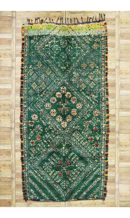 7 x 14 Vintage Green Beni MGuild Moroccan Rug 21322