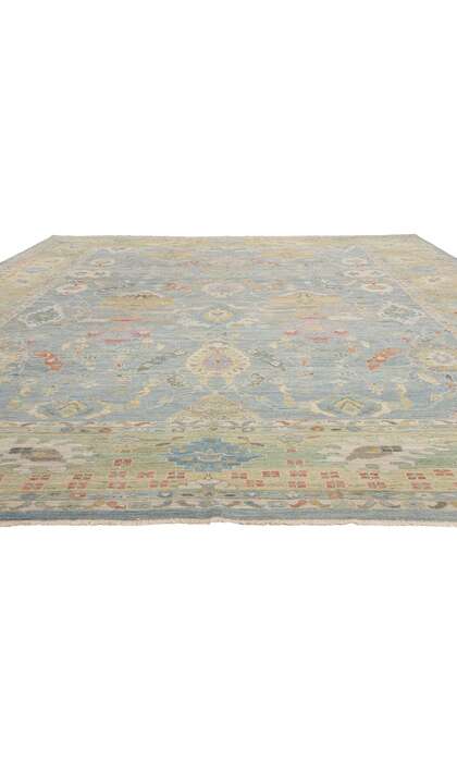 13 x 17 Modern Light Blue Persian Sultanabad Rug 61292
