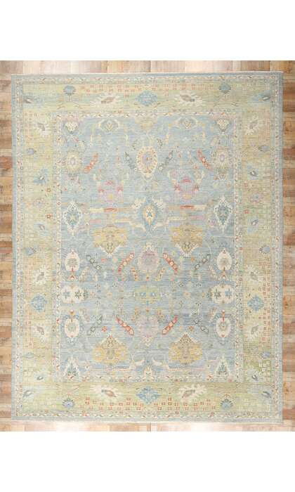 13 x 17 Modern Light Blue Persian Sultanabad Rug 61292