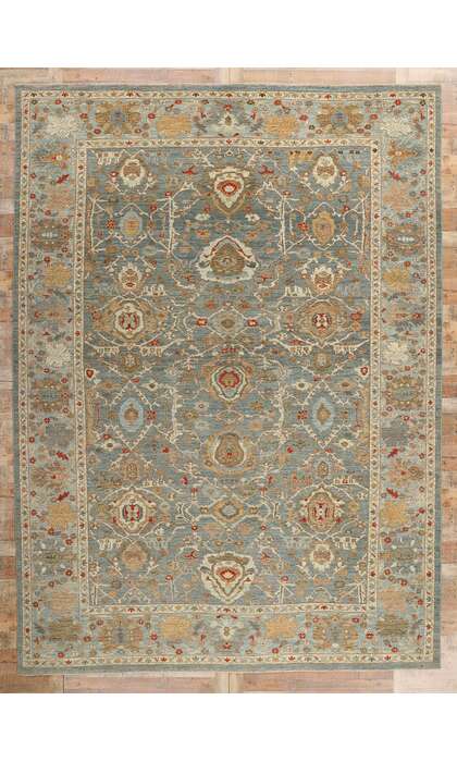10 x 14 Modern Blue Persian Sultanabad Rug 61299