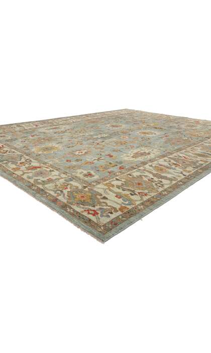 11 x 14 Modern Blue Persian Sultanabad Rug 61285