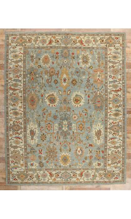 11 x 14 Modern Blue Persian Sultanabad Rug 61285