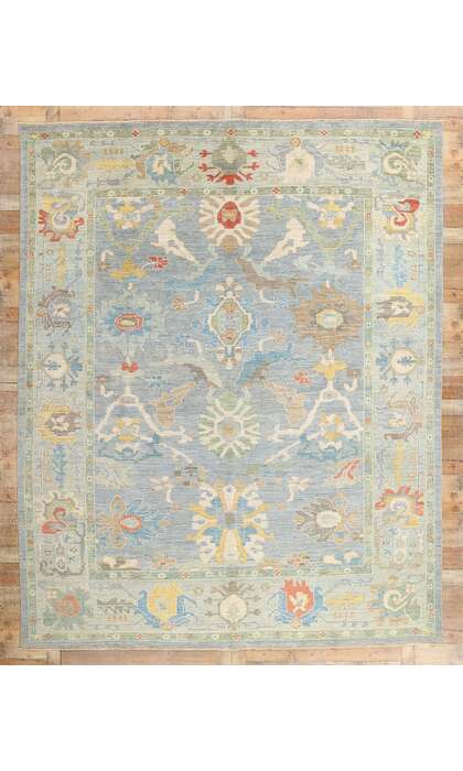 10 x 12 Modern Light Blue Persian Sultanabad Rug 61291