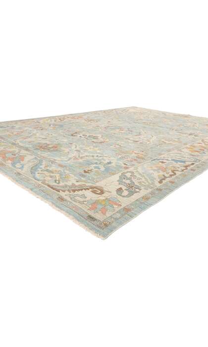 10x14 Modern Light Blue Persian Sultanabad Rug 61296
