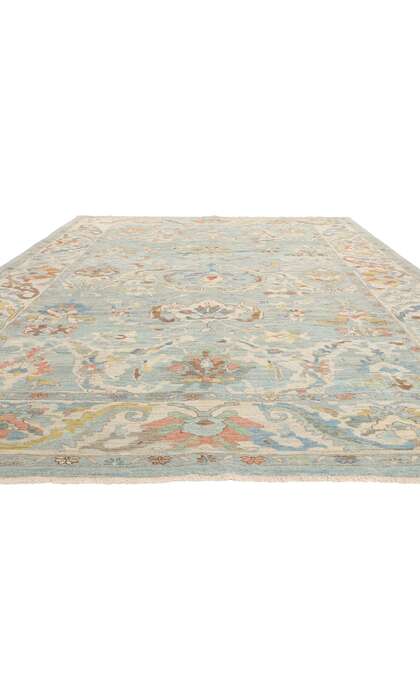 10x14 Modern Light Blue Persian Sultanabad Rug 61296