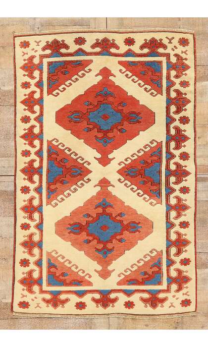 4 x 6 Vintage Turkish Oushak Rug 53933