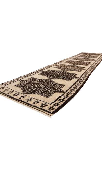 3 x 14 Vintage Neutral Kurdish Rug Runner 53907
