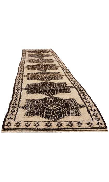 3 x 14 Vintage Neutral Kurdish Rug Runner 53907