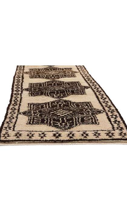 3 x 14 Vintage Neutral Kurdish Rug Runner 53907