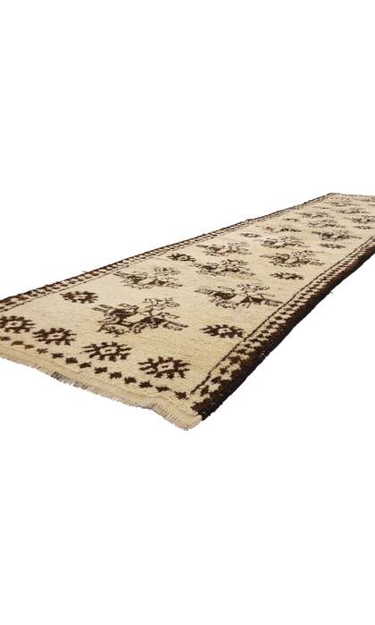 3 x 15 Neutral Vintage Kurdish Rug Runner 53885