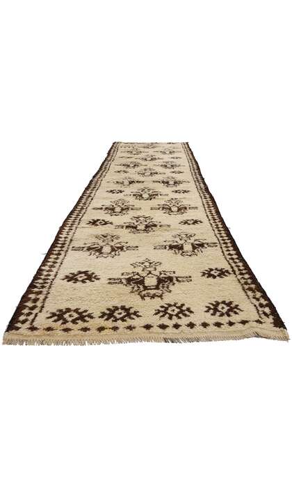 3 x 15 Neutral Vintage Kurdish Rug Runner 53885