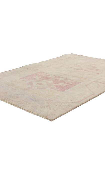 3 x 4 Vintage Pastel Turkish Oushak Rug 53932
