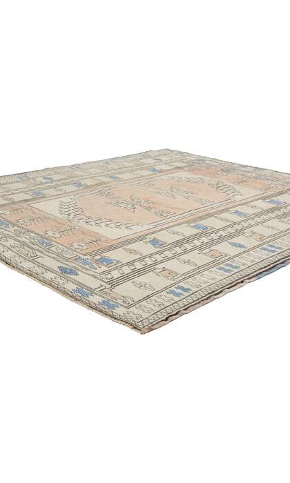 3 x 4 Vintage Peach Turkish Oushak Rug 53927