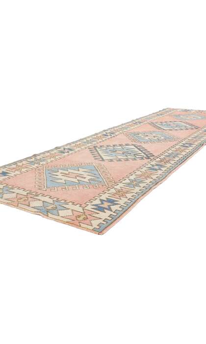 3 x 10 Vintage Pink Turkish Oushak Rug Runner 53928