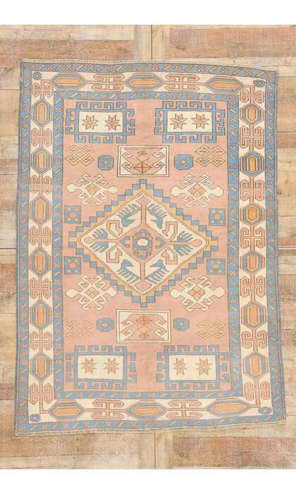 5 x 7 Vintage Pink Turkish Oushak Rug 53925