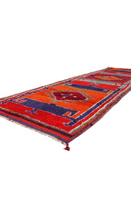 4 x 12 Vintage Orange Kurdish Rug Runner 53906