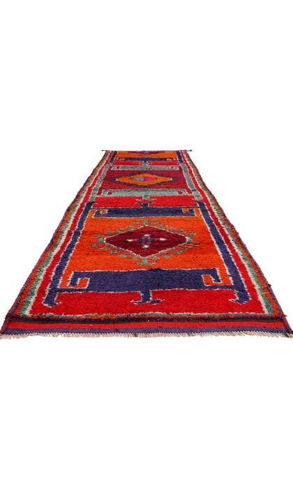 4 x 12 Vintage Orange Kurdish Rug Runner 53906