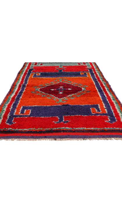 4 x 12 Vintage Orange Kurdish Rug Runner 53906