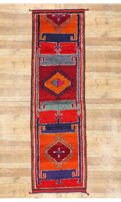 4 x 12 Vintage Orange Kurdish Rug Runner 53906