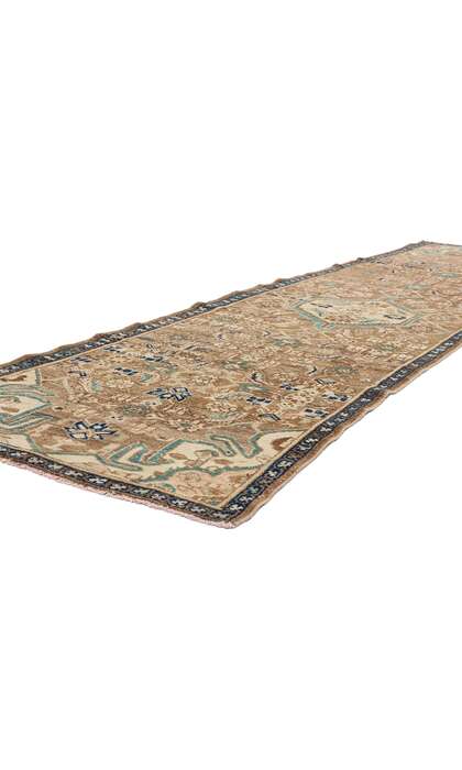 3 x 9 Vintage Brown Persian Hamadan Rug 53940