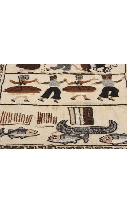 2 x 5 Hand-Embroidered Vintage Peruvian Tapestry 78756