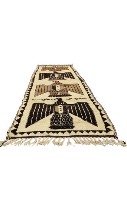 3 x 11 Vintage Kurdish Eagle Pictorial Rug 53896