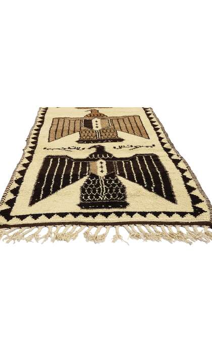 3 x 11 Vintage Kurdish Eagle Pictorial Rug 53896