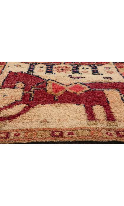 4 x 11 Vintage Kurdish Pictorial Rug Runner 53886