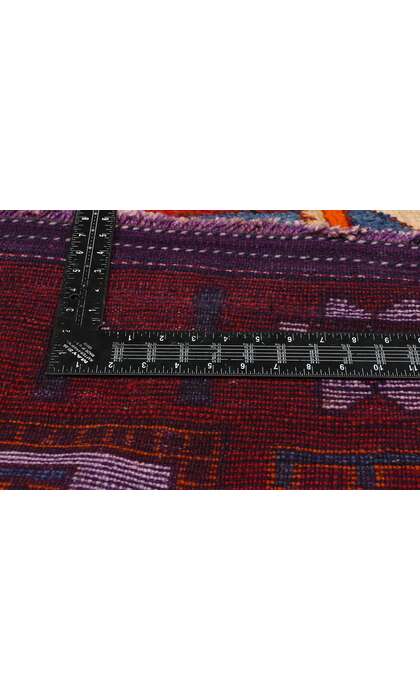 4 x 11 Vintage Kurdish Pictorial Rug 53909