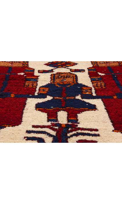 4 x 12 Vintage Kurdish Pictorial Rug 53892