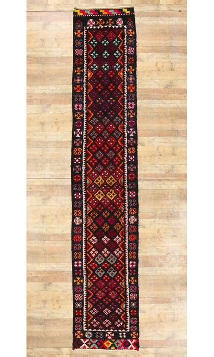 3 x 16 Vintage Kurdish Tribal Rug Runner 53890
