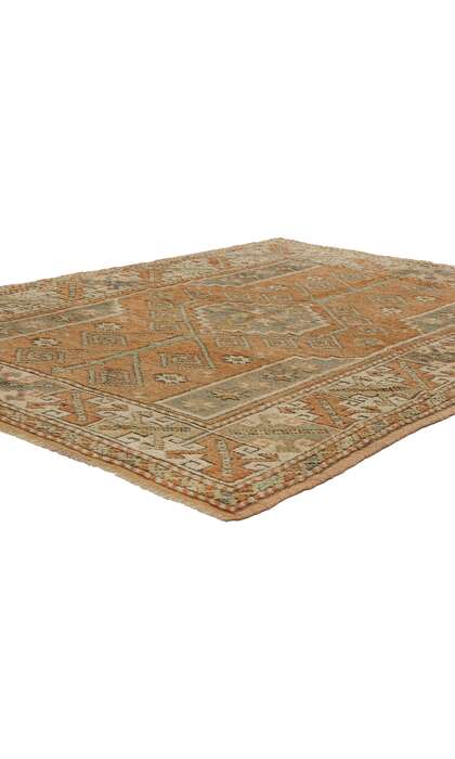 4 x 6 Vintage Orange Turkish Oushak Rug 53901