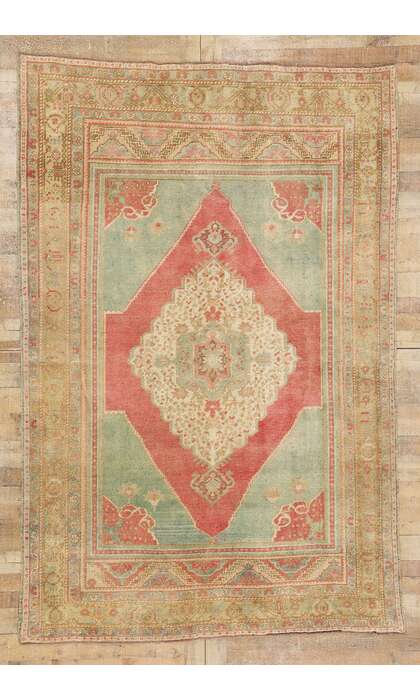 6 x 10 Vintage Turkish Oushak Rug 53889