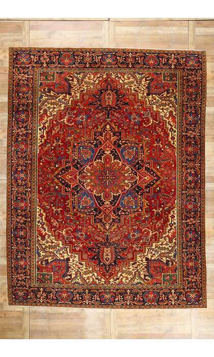 10 x 13 Vintage Persian Heriz Rug 81069