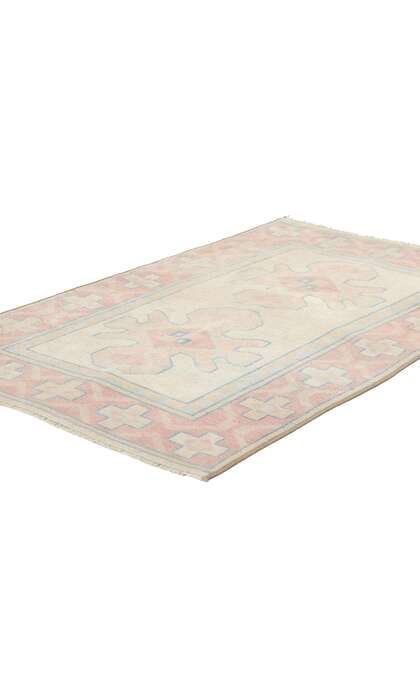 3 x 4 Small Vintage Pink Turkish Oushak Rug 53930