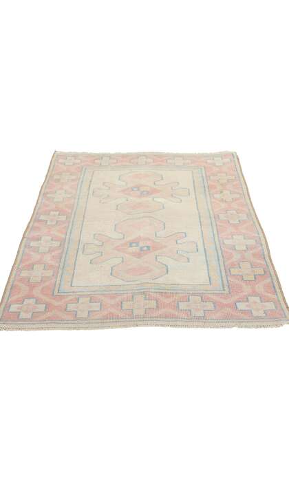 3 x 4 Small Vintage Pink Turkish Oushak Rug 53930