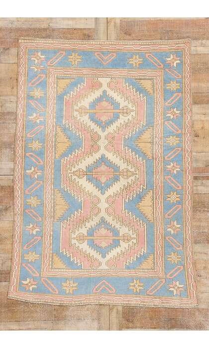 5 x 7 Vintage Pink Turkish Oushak Rug 53939
