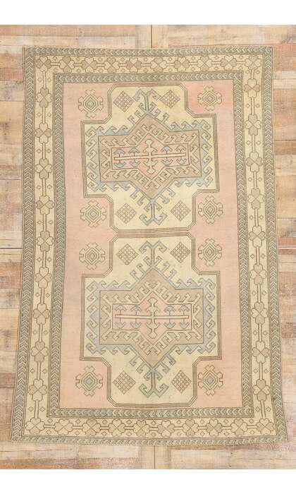 5 x 8 Vintage Pink Turkish Oushak Rug 53941