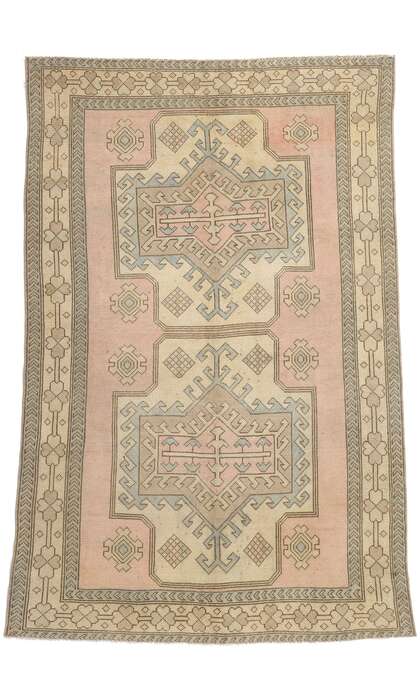 5 x 8 Vintage Pink Turkish Oushak Rug 53941
