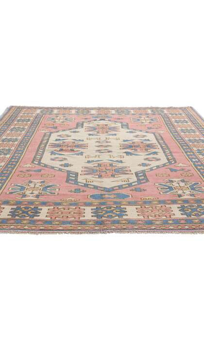 6 x 8 Vintage Pink Turkish Oushak Rug 53944