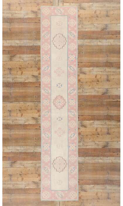 2 x 12 Vintage Pink Turkish Oushak Rug 53942
