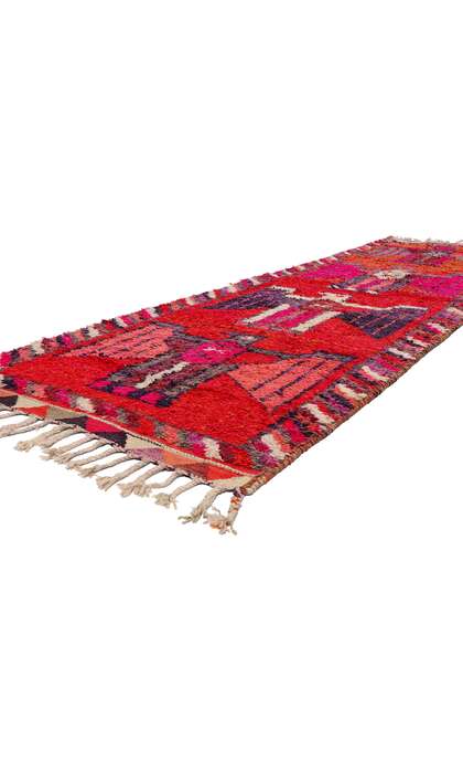 3 x 11 Vintage Red Kurdish Eagle Pictorial Rug Runner 53888