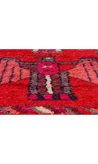3 x 11 Vintage Red Kurdish Eagle Pictorial Rug Runner 53888