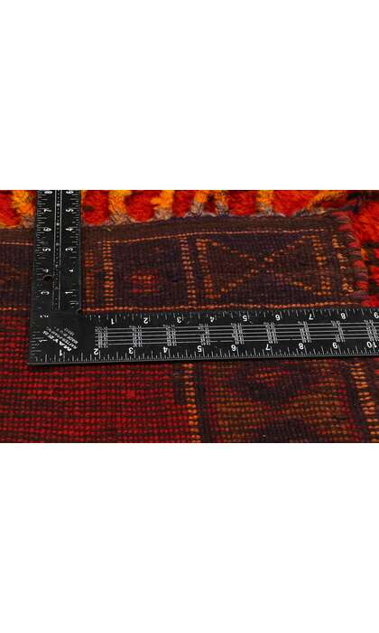 4 x 11 Vintage Red Kurdish Pictorial Rug Runner 53887