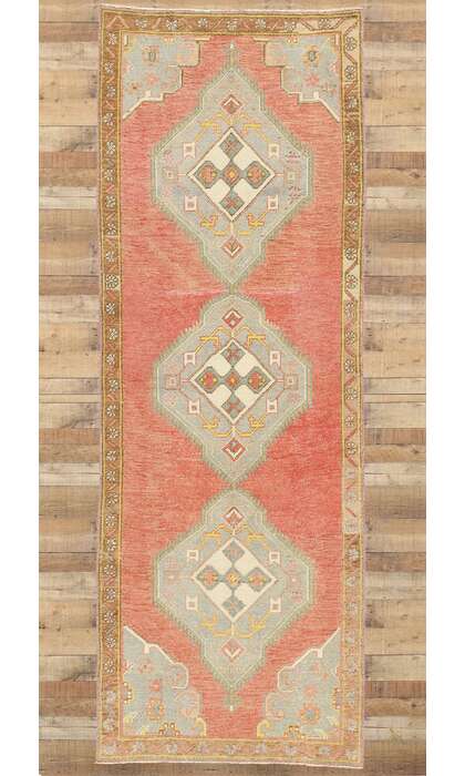 3 x 10 Vintage Red Turkish Oushak Rug 53917