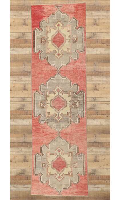 3 x 11 Vintage Red Turkish Oushak Rug 53916
