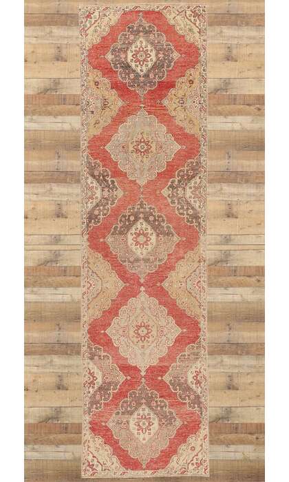 3 x 12 Vintage Red Turkish Oushak Rug 53911