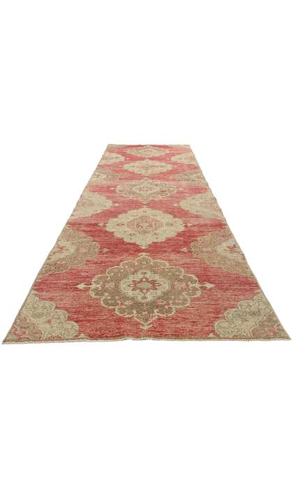 3 x 12 Vintage Red Turkish Oushak Rug Runner 53919